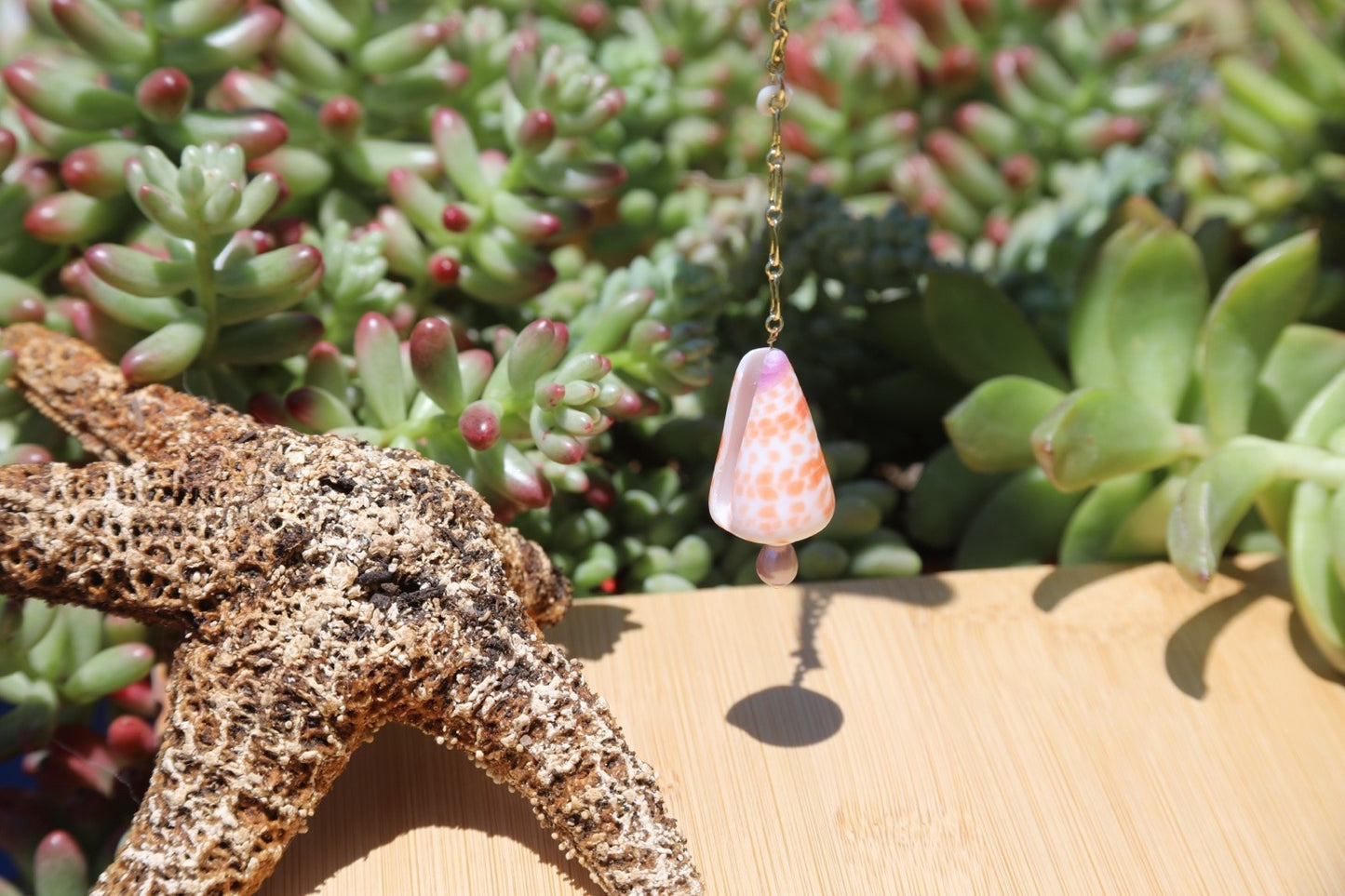 Orange Japanese Cone Pearl Necklace